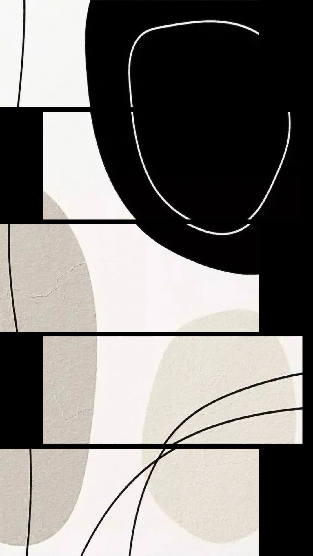 Monochrome Organic Shapes – 5 Panels Up & Down