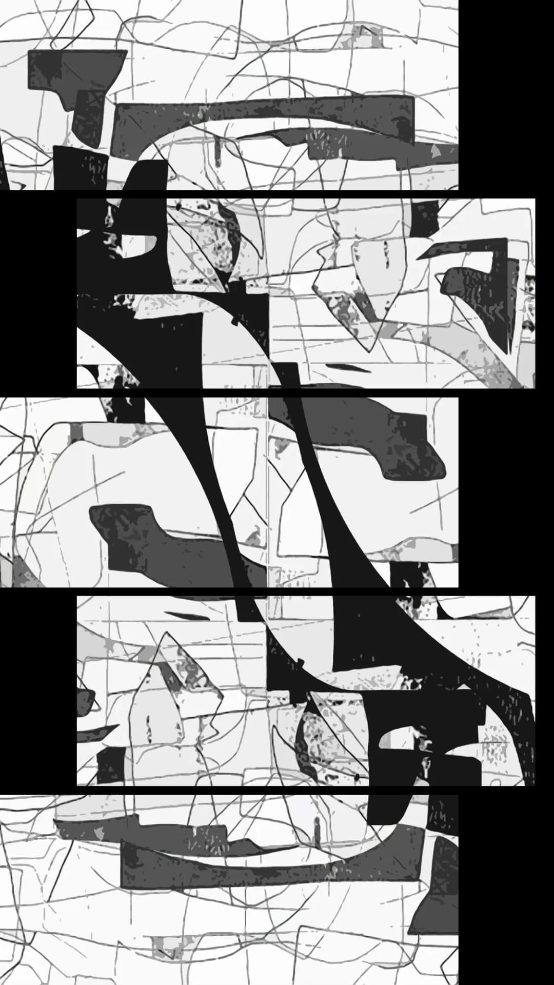 Monochrome Urban Fragments – 5 Panels Up & Down