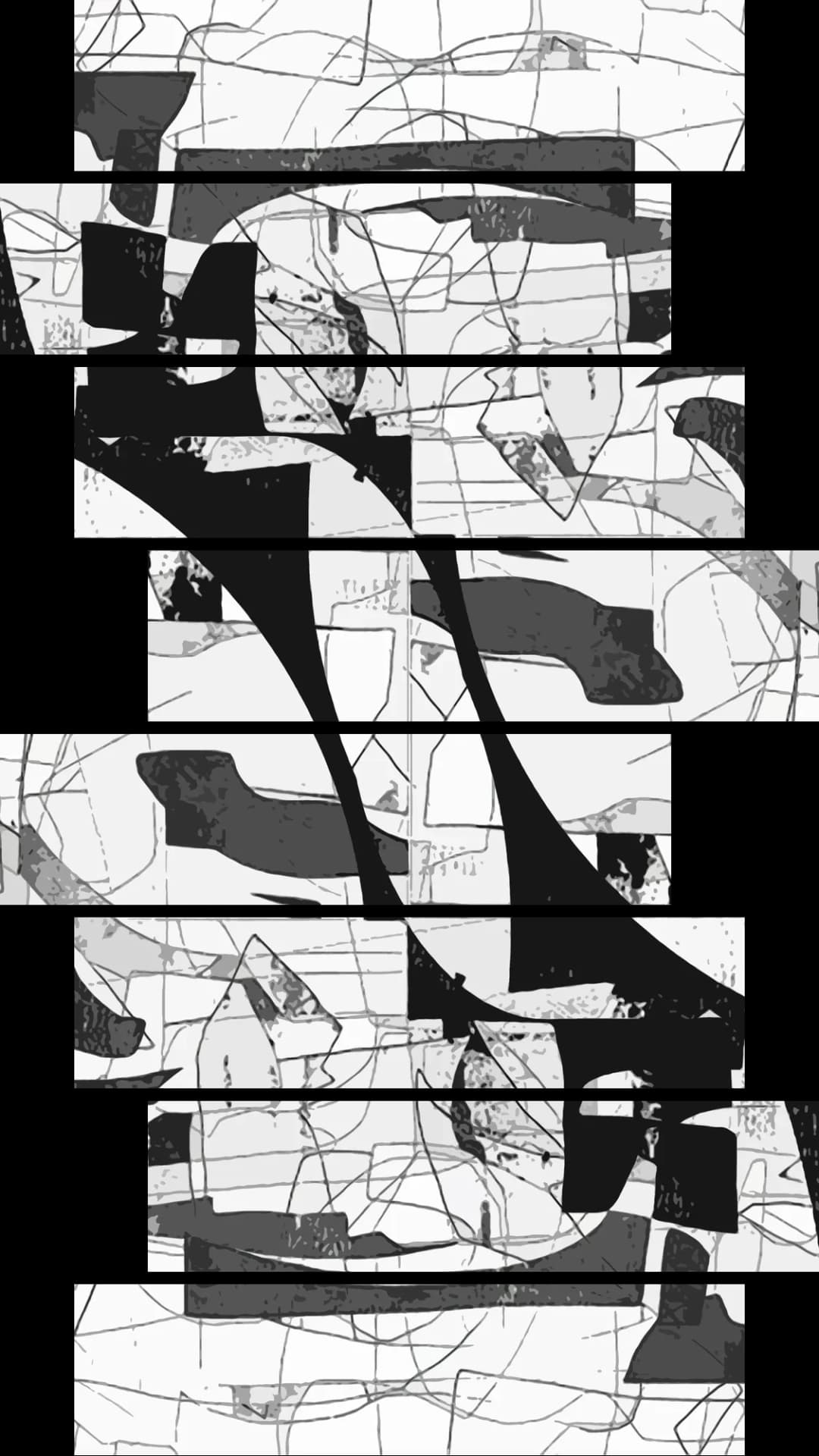 Monochrome Urban Fragments – 8 Panels Hierarchy