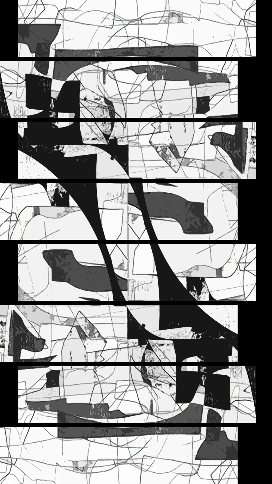 Monochrome Urban Fragments – 8 Panels Up & Down