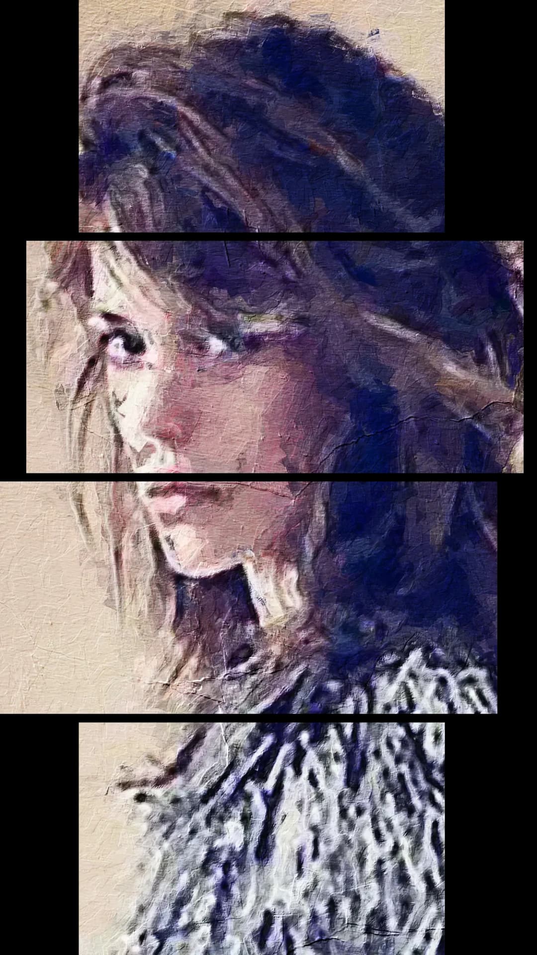 Moody Purple Portrait – 4 Panels