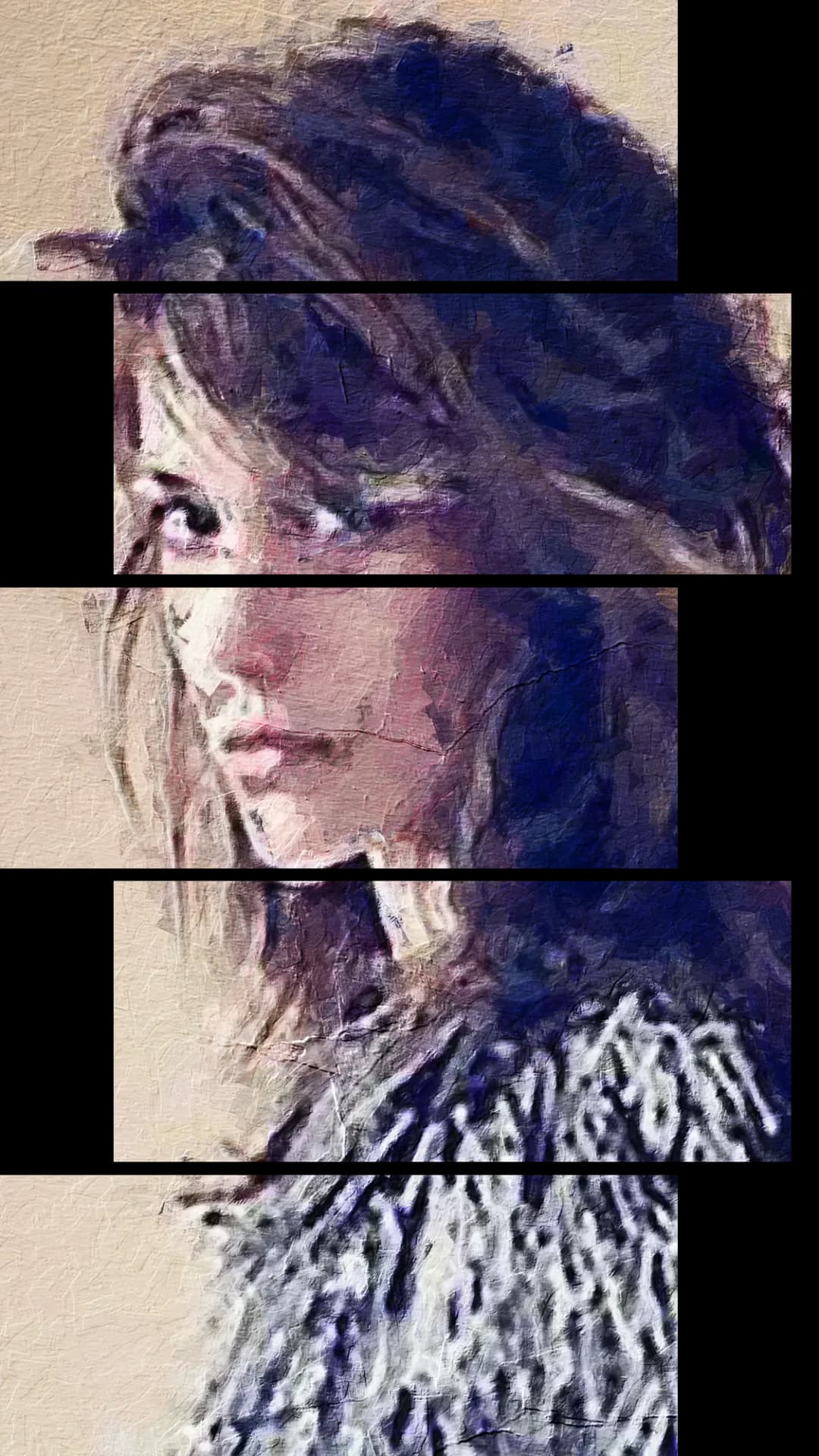 Moody Purple Portrait – 5 Panels Up & Down