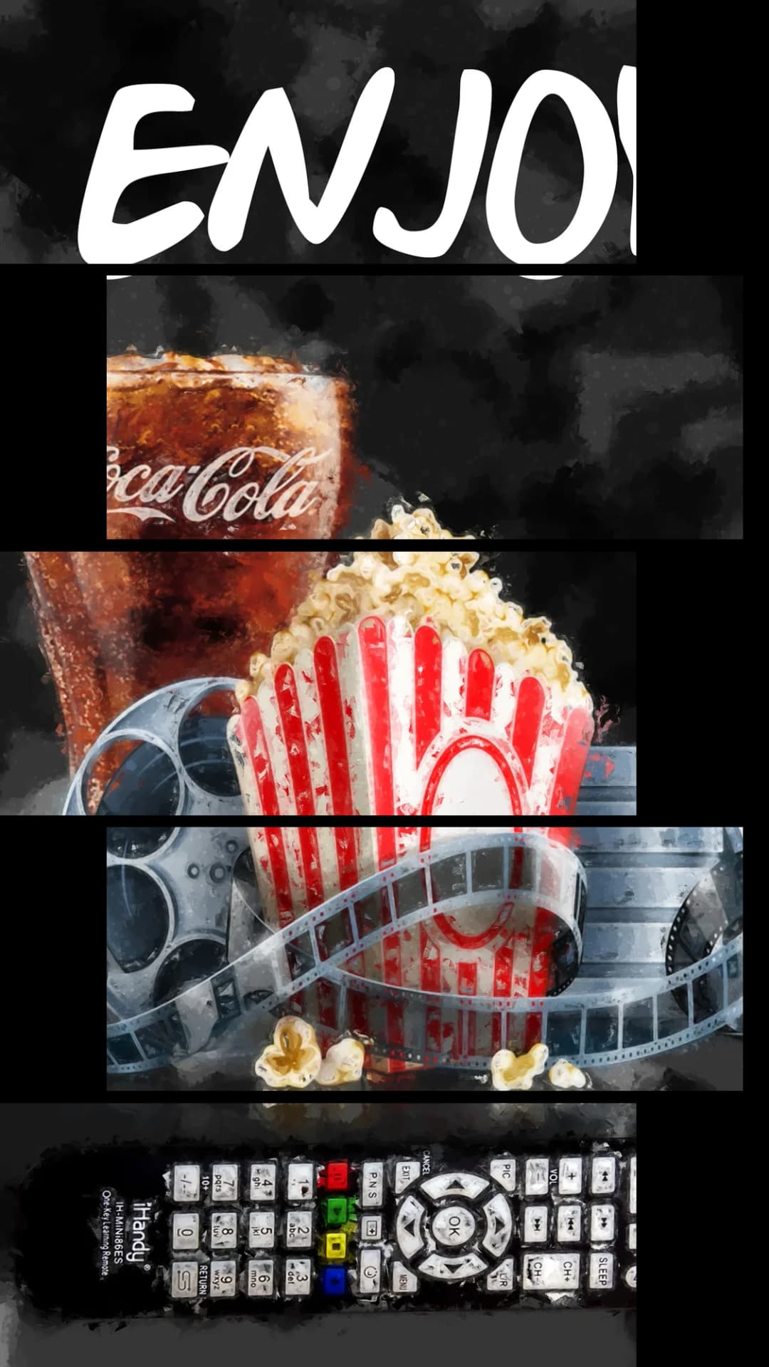 Movie Night Popcorn – 5 Panels Up & Down