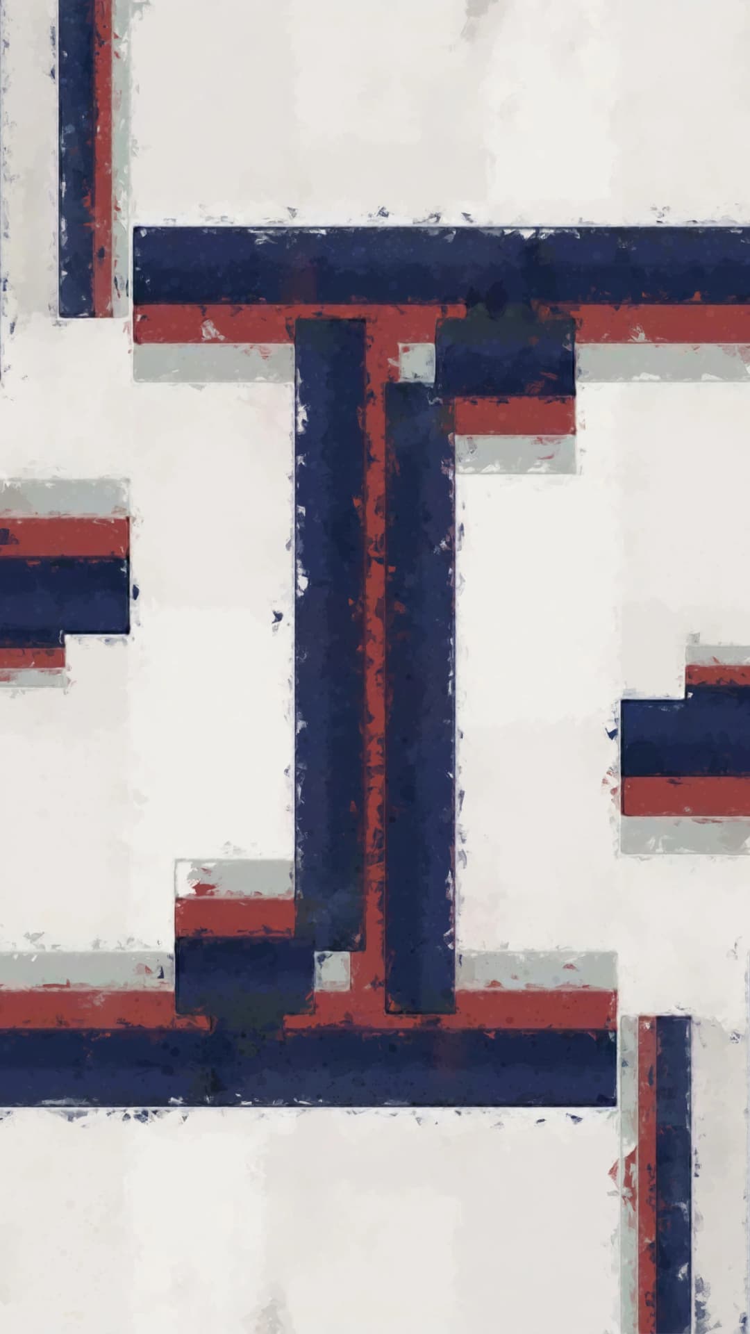 Navy Red Grid Lines