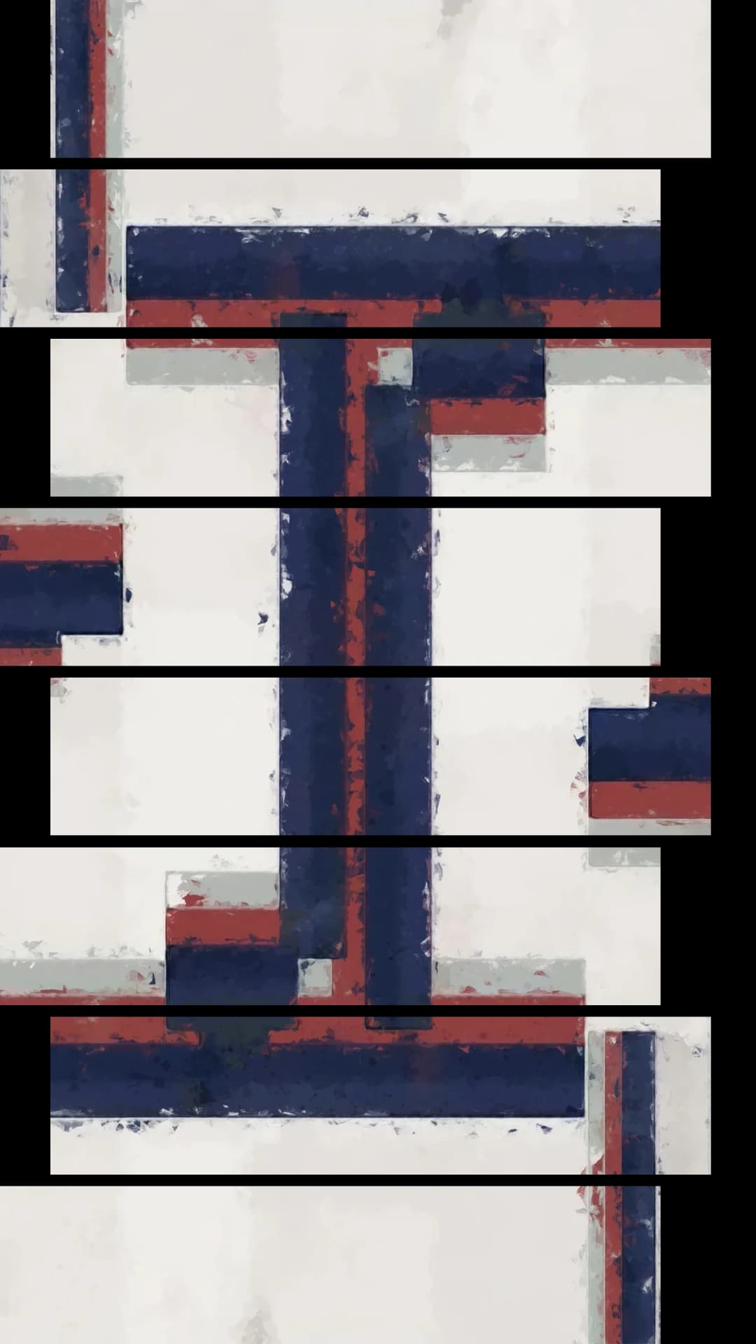 Navy Red Grid Lines – 8 Panels Up & Down