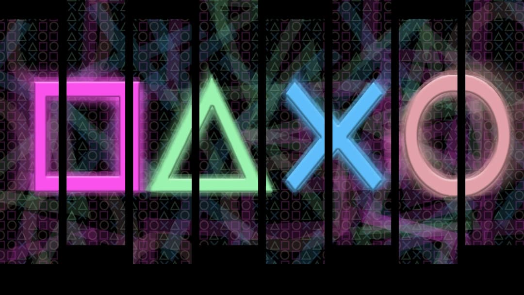 Neon PlayStation Symbols – 8 Panels Up & Down