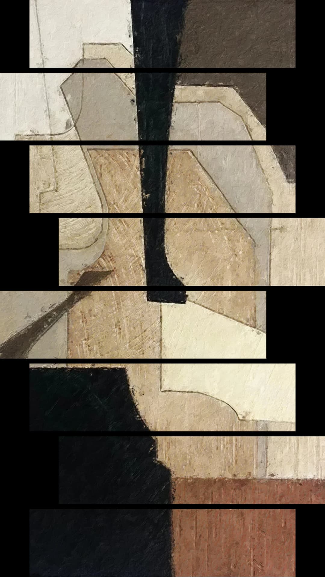 Neutral Cubist Shapes – 8 Panels Hierarchy