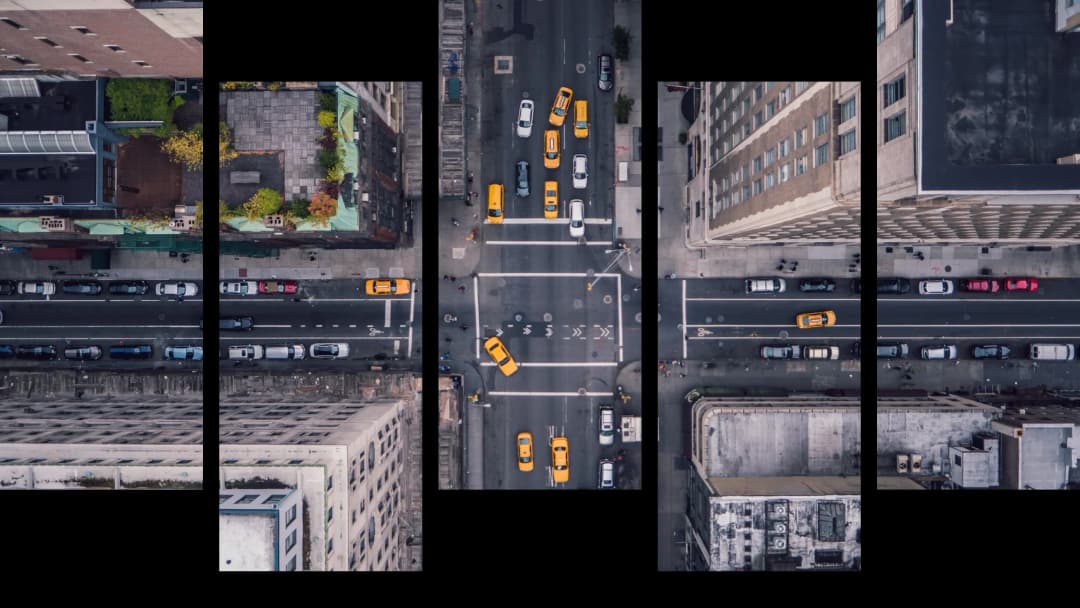 New York Aerial View – 5 Panels Up & Down