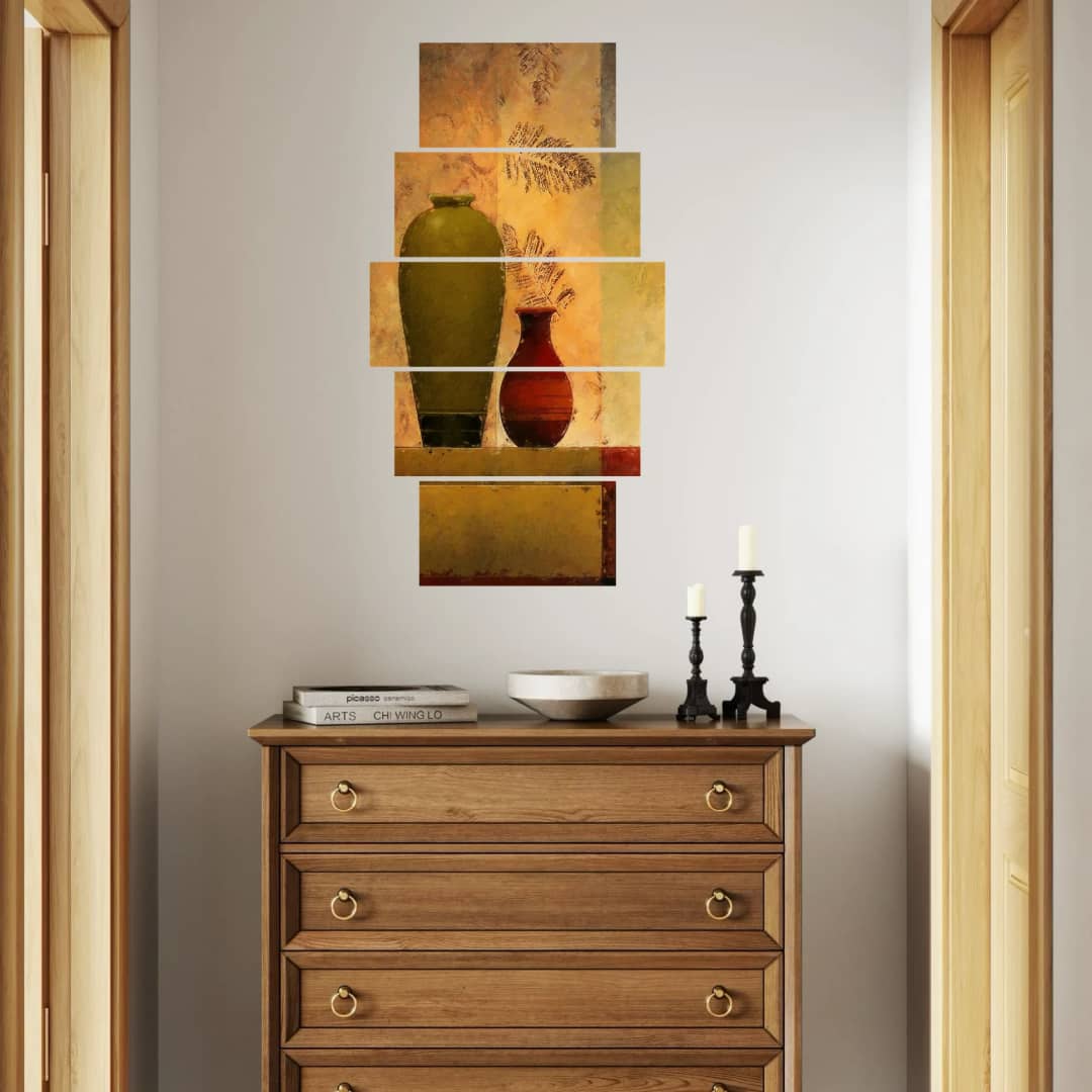 Olive Red Vases – 5 Panels Hierarchy