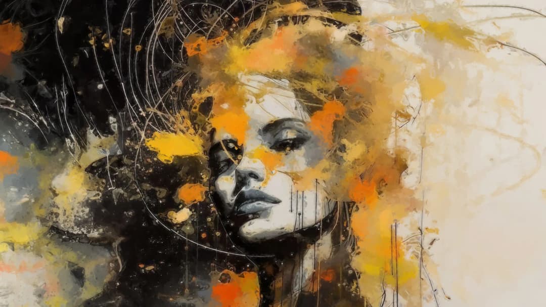 Orange Splatter Woman