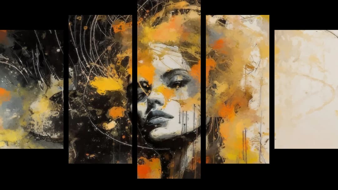 Orange Splatter Woman – 5 Panels Hierarchy