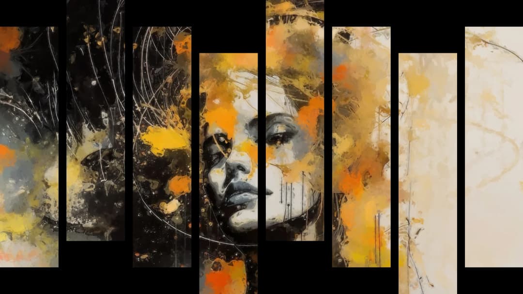 Orange Splatter Woman – 8 Panels Hierarchy