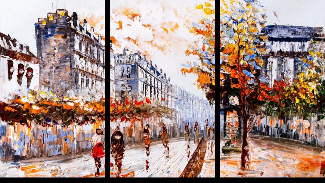 Paris Autumn Boulevard – 3 Panels