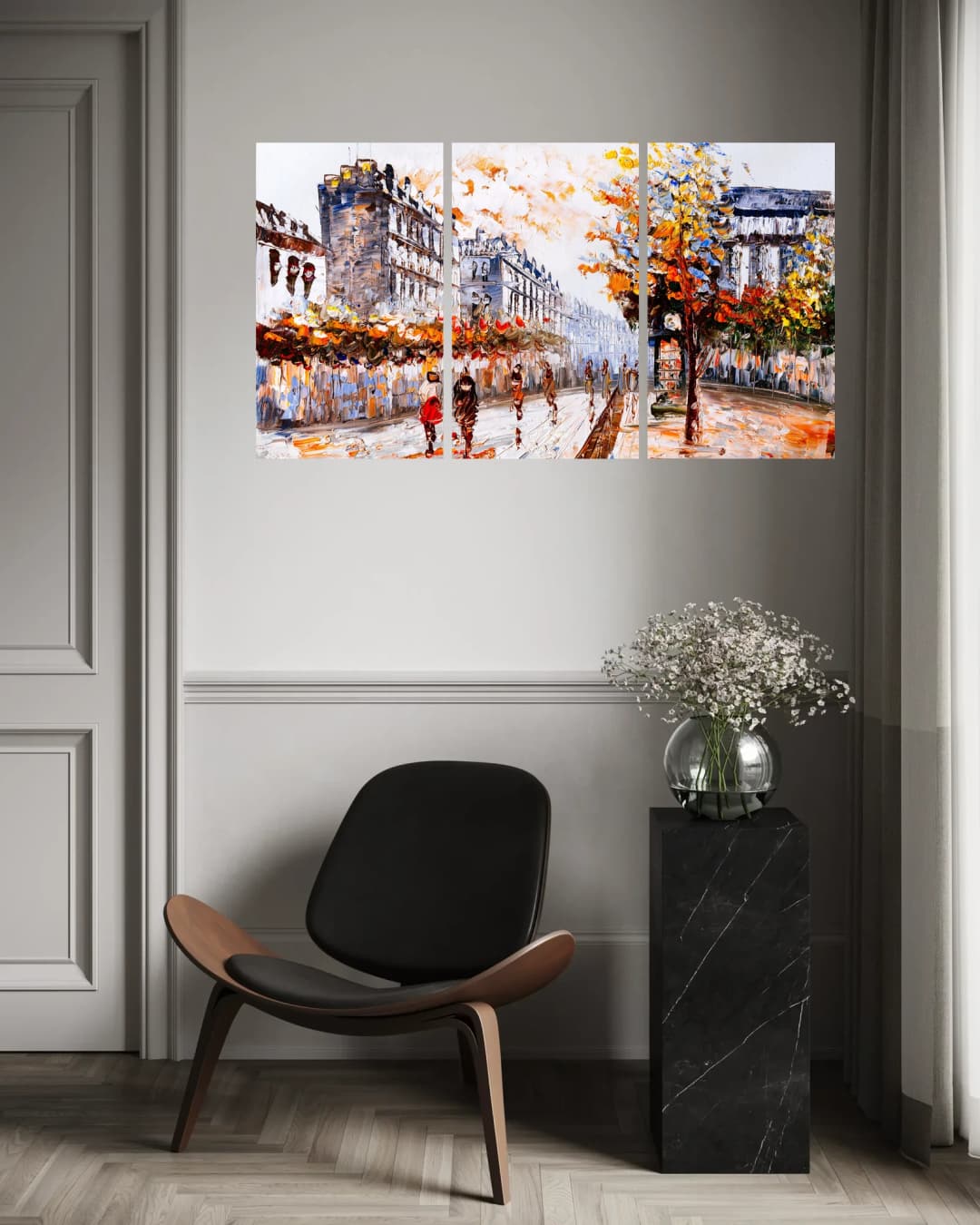 Paris Autumn Boulevard – 3 Panels