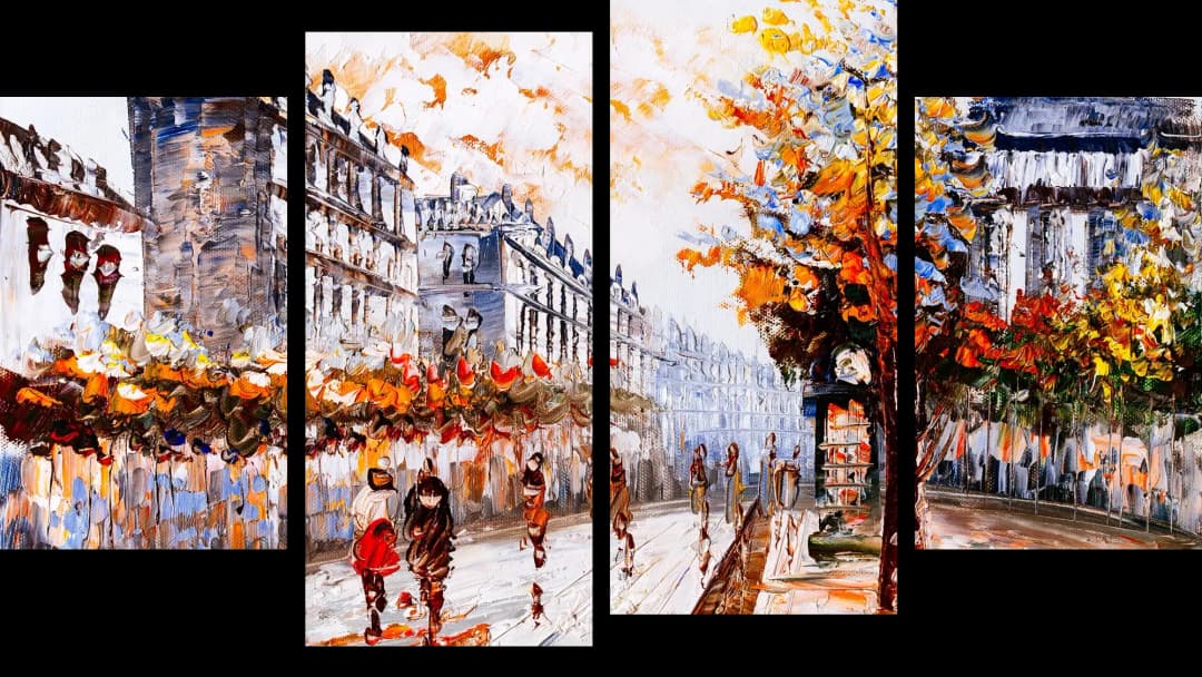 Paris Autumn Boulevard – 4 Panels