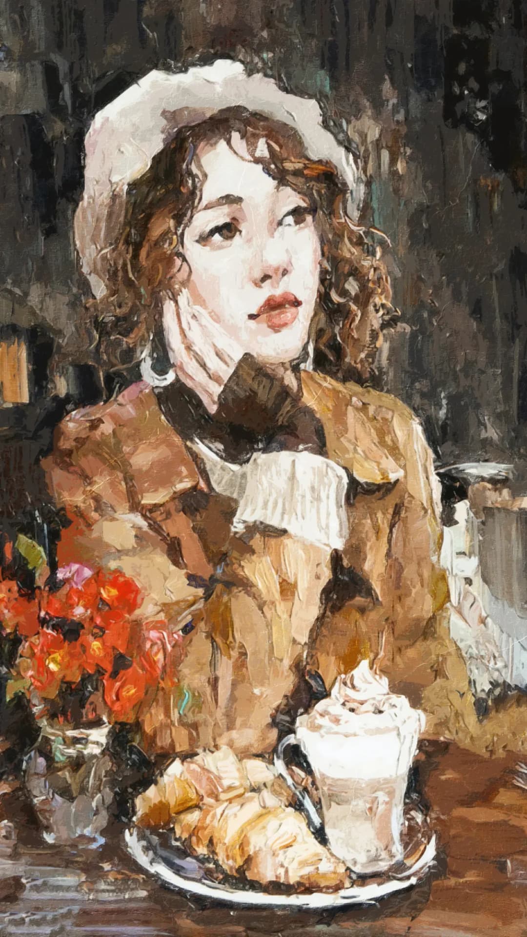Parisian Girl with Latte