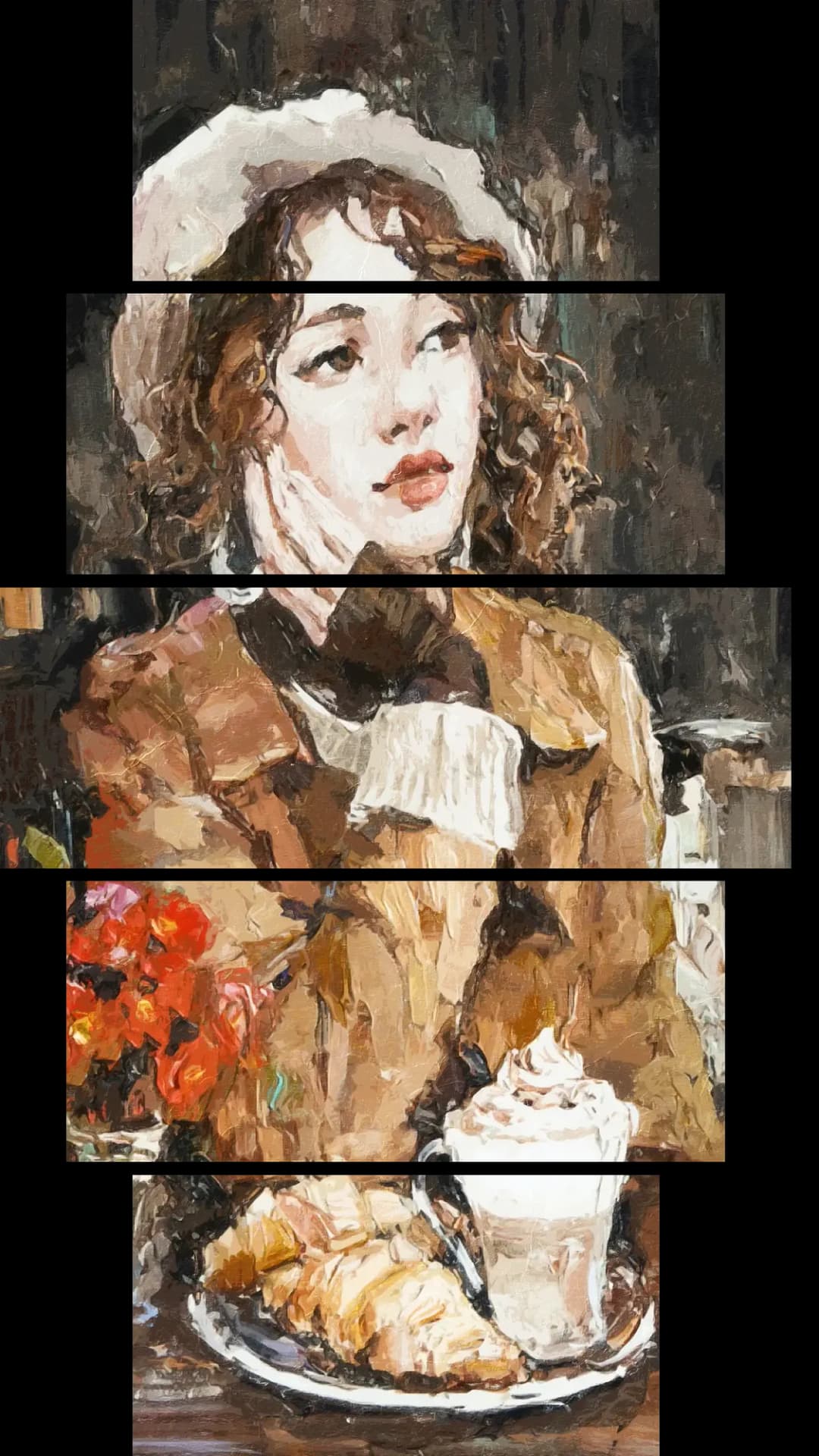 Parisian Girl with Latte – 5 Panels Hierarchy