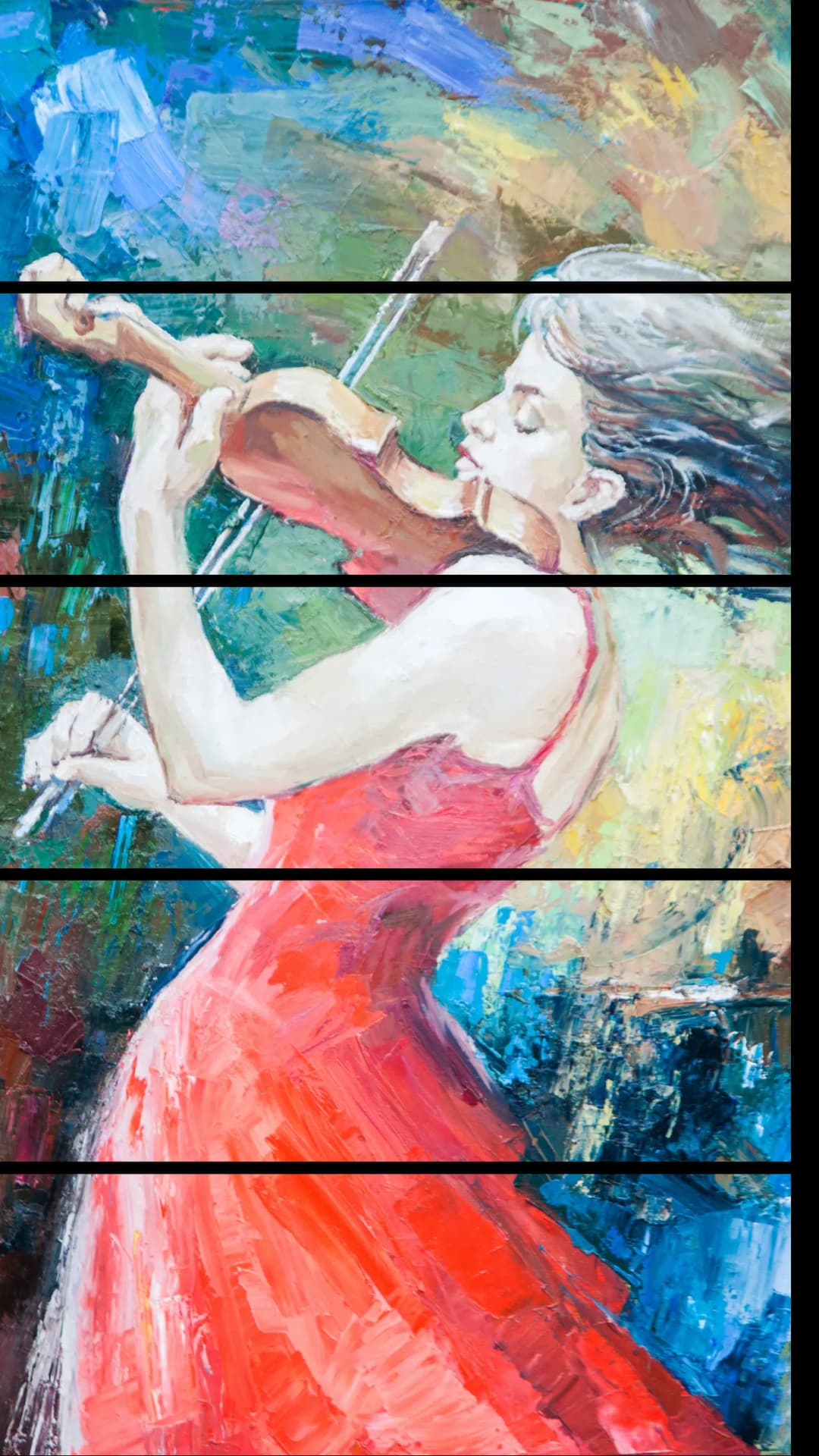 Passionate Violinist Red – 5 Panels Straight
