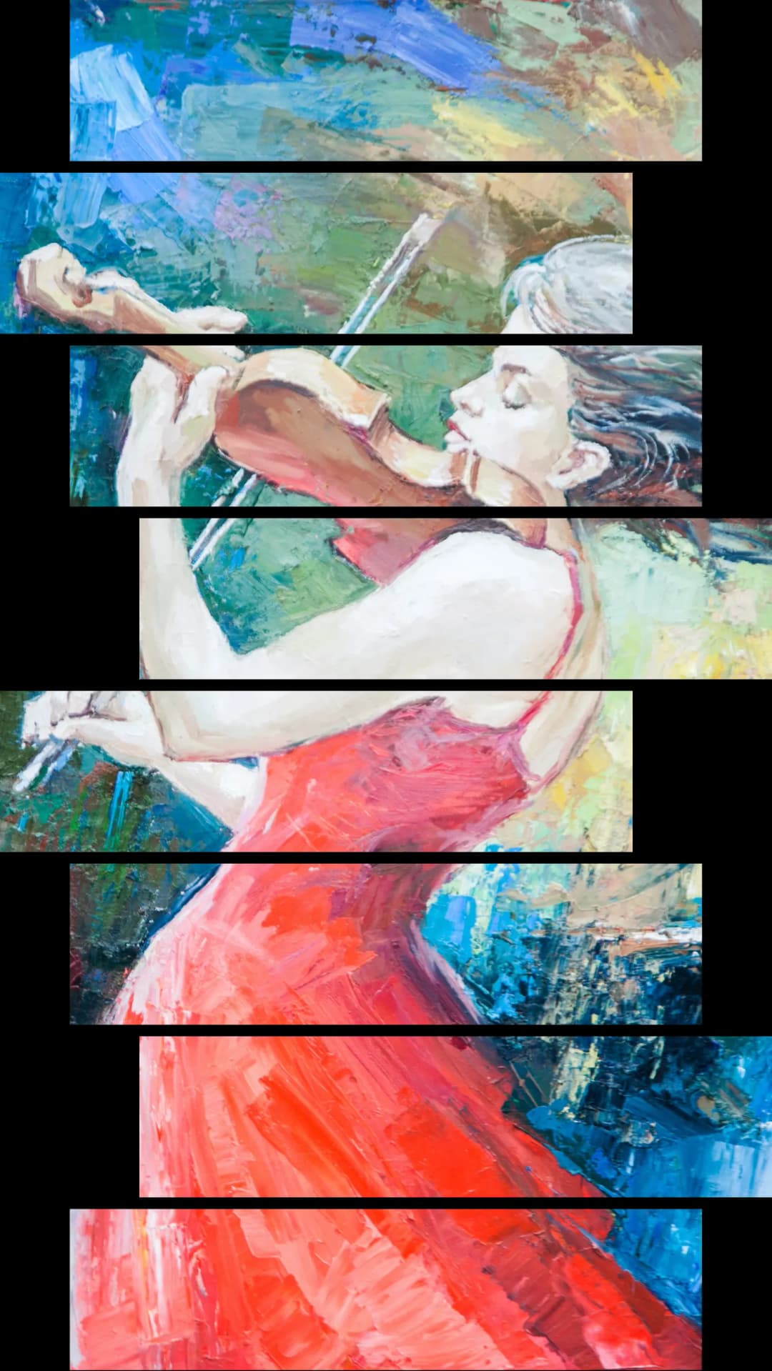 Passionate Violinist Red – 8 Panels Hierarchy