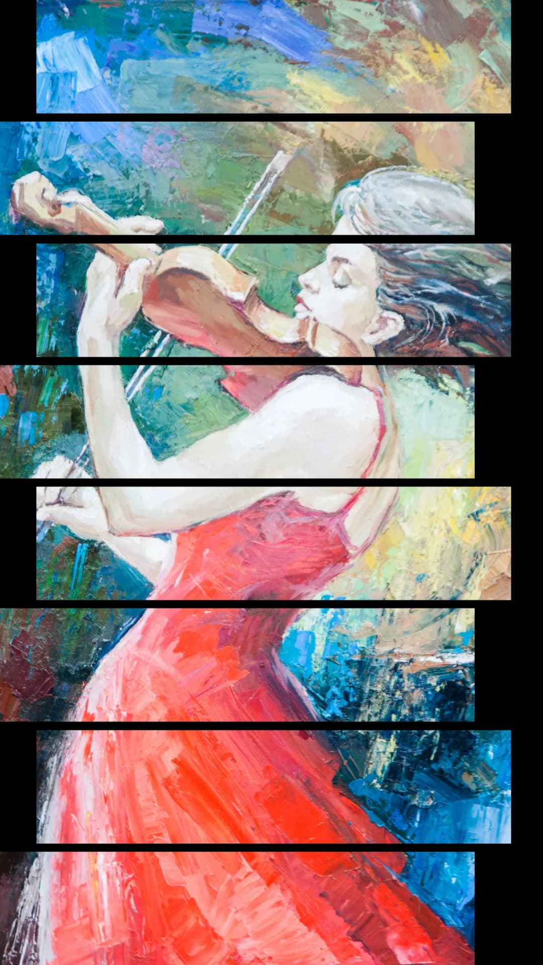 Passionate Violinist Red – 8 Panels Up & Down
