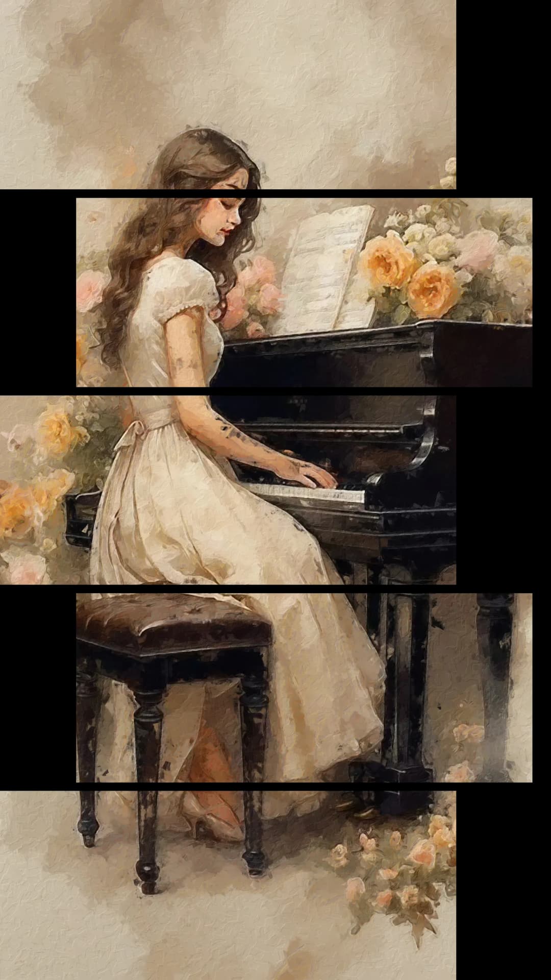 Pianist Roses Garden – 5 Panels Up & Down