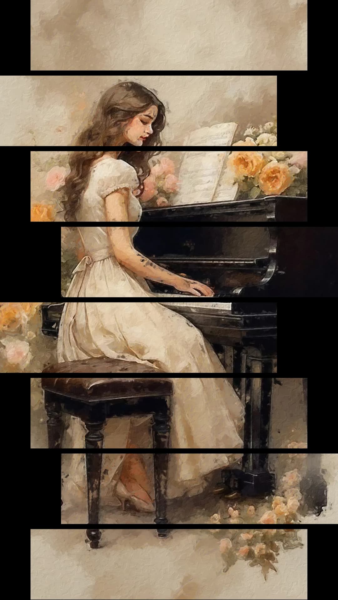 Pianist Roses Garden – 8 Panels Hierarchy