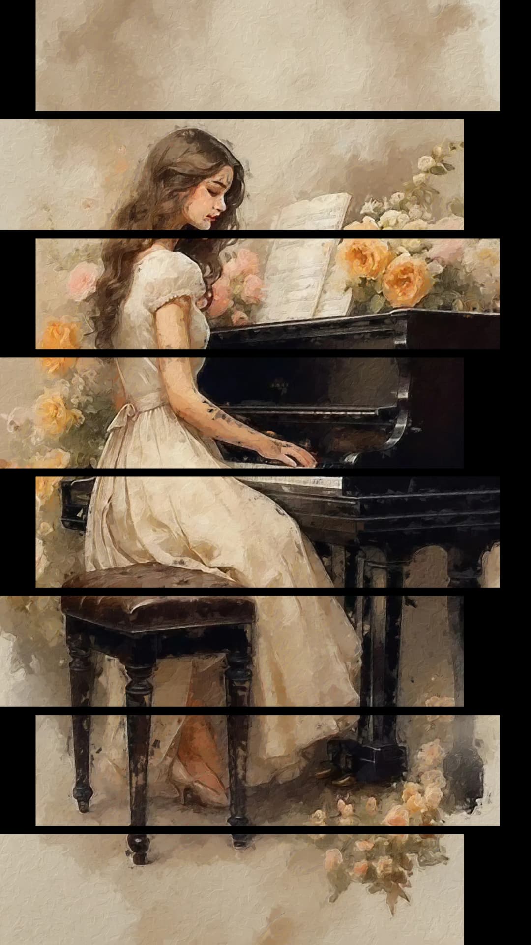 Pianist Roses Garden – 8 Panels Up & Down