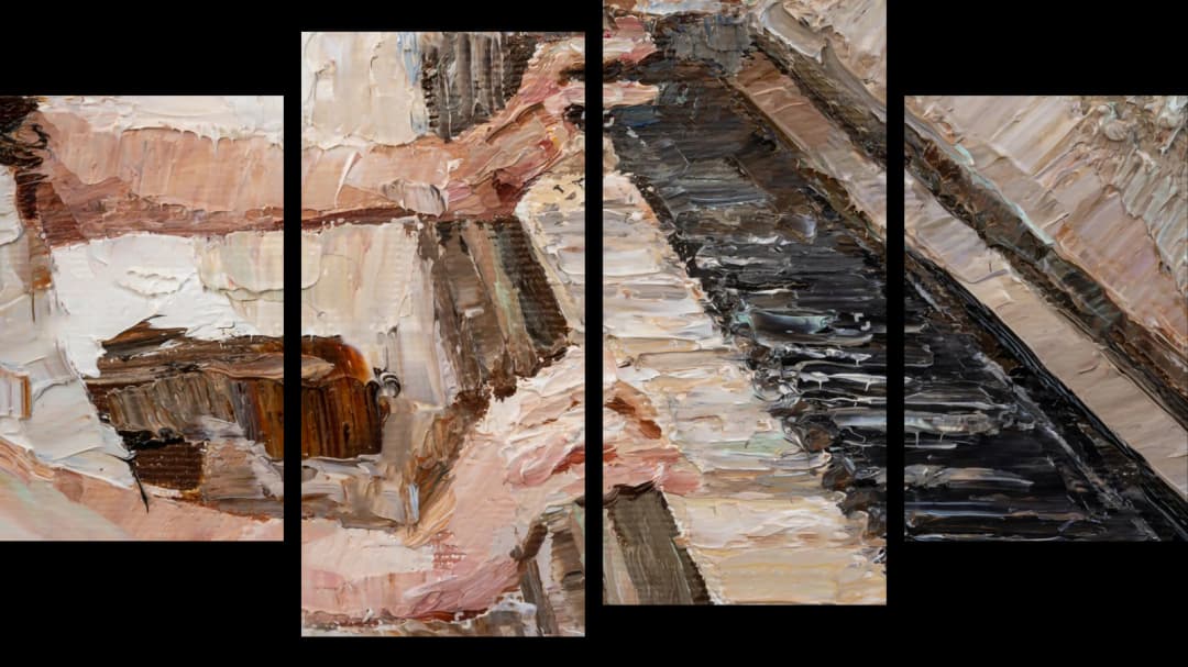 Piano Keys Closeup – 4 Panels