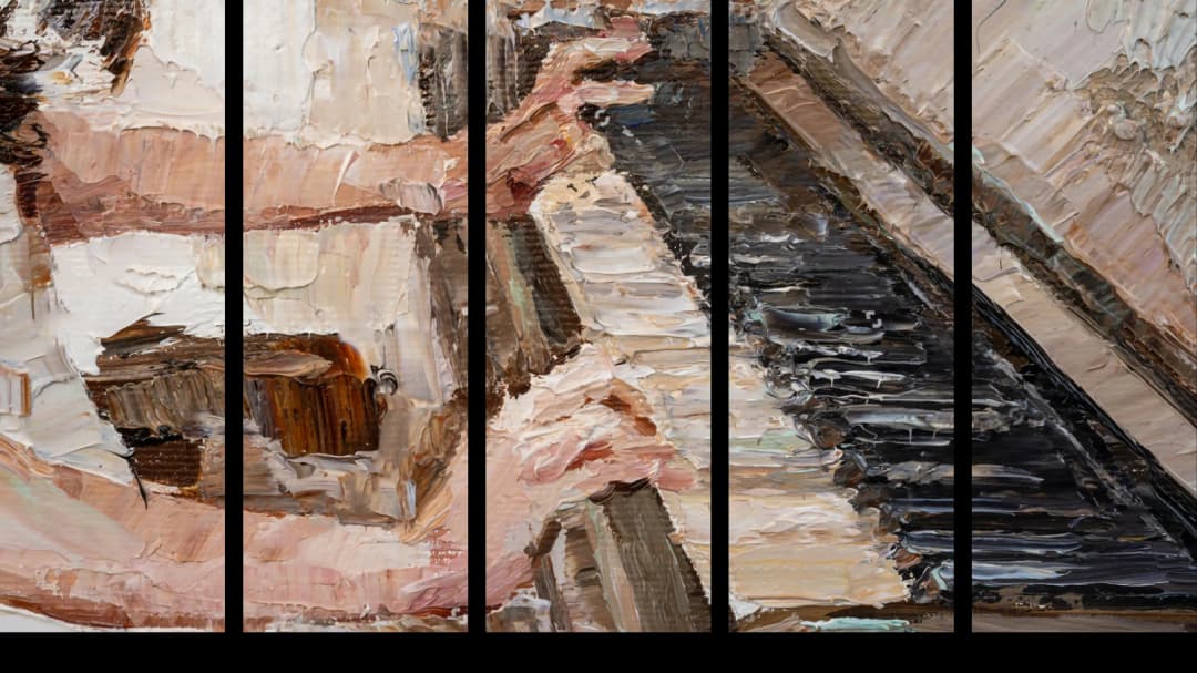 Piano Keys Closeup – 5 Panels Straight