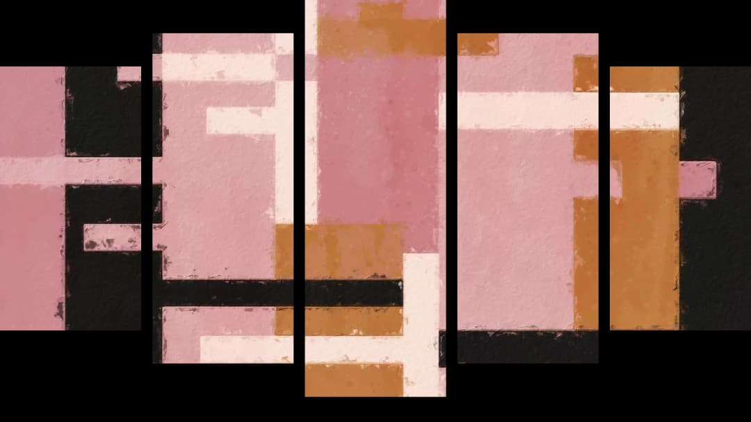 Pink Black Geometric – 5 Panels Hierarchy