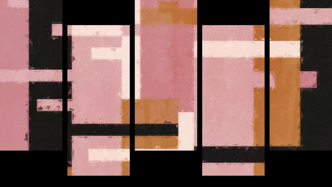 Pink Black Geometric – 5 Panels Up & Down