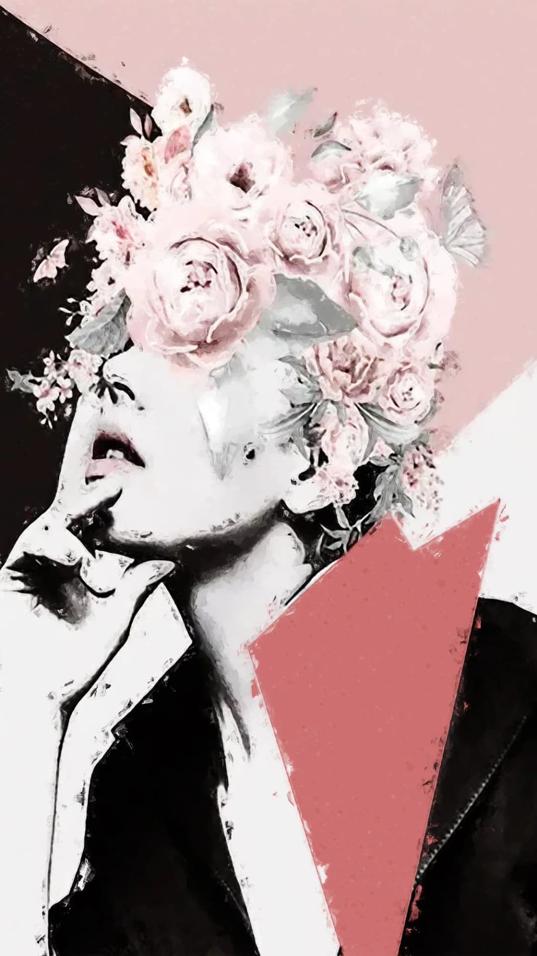 Pink Floral Fashion Woman