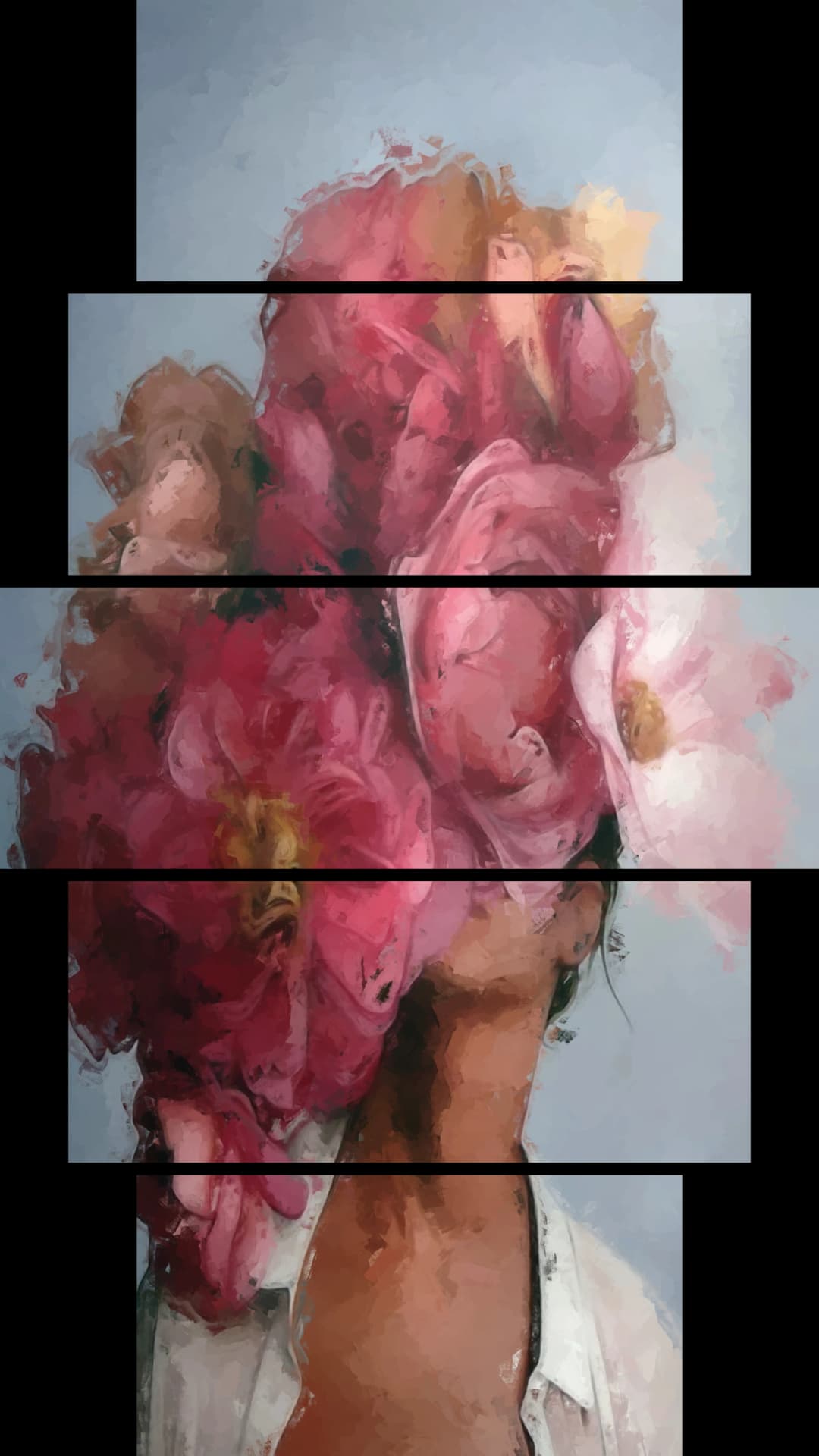 Pink Peony Veil – 5 Panels Hierarchy