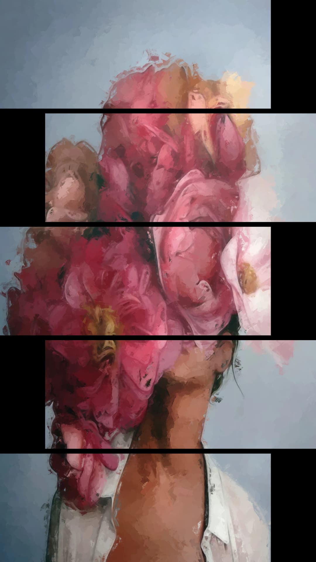 Pink Peony Veil – 5 Panels Up & Down