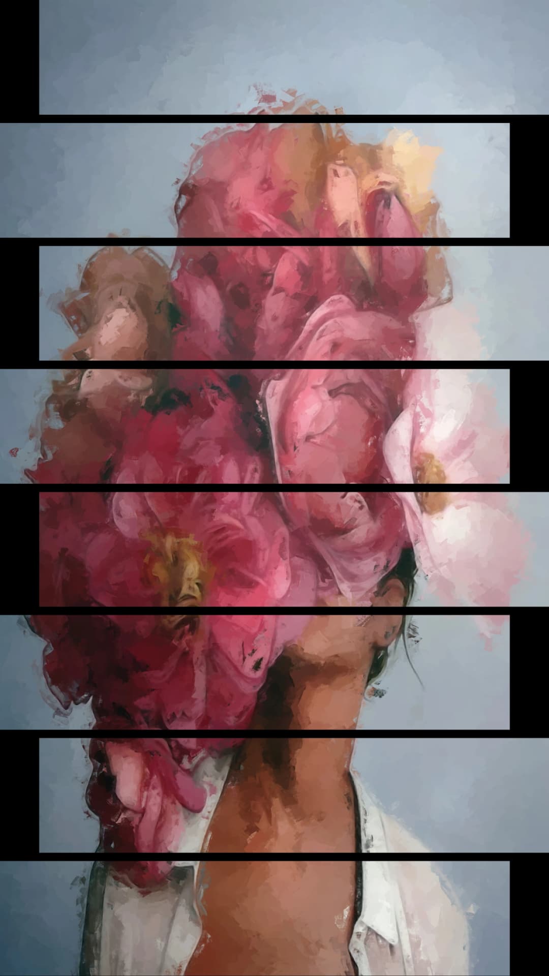 Pink Peony Veil – 8 Panels Up & Down