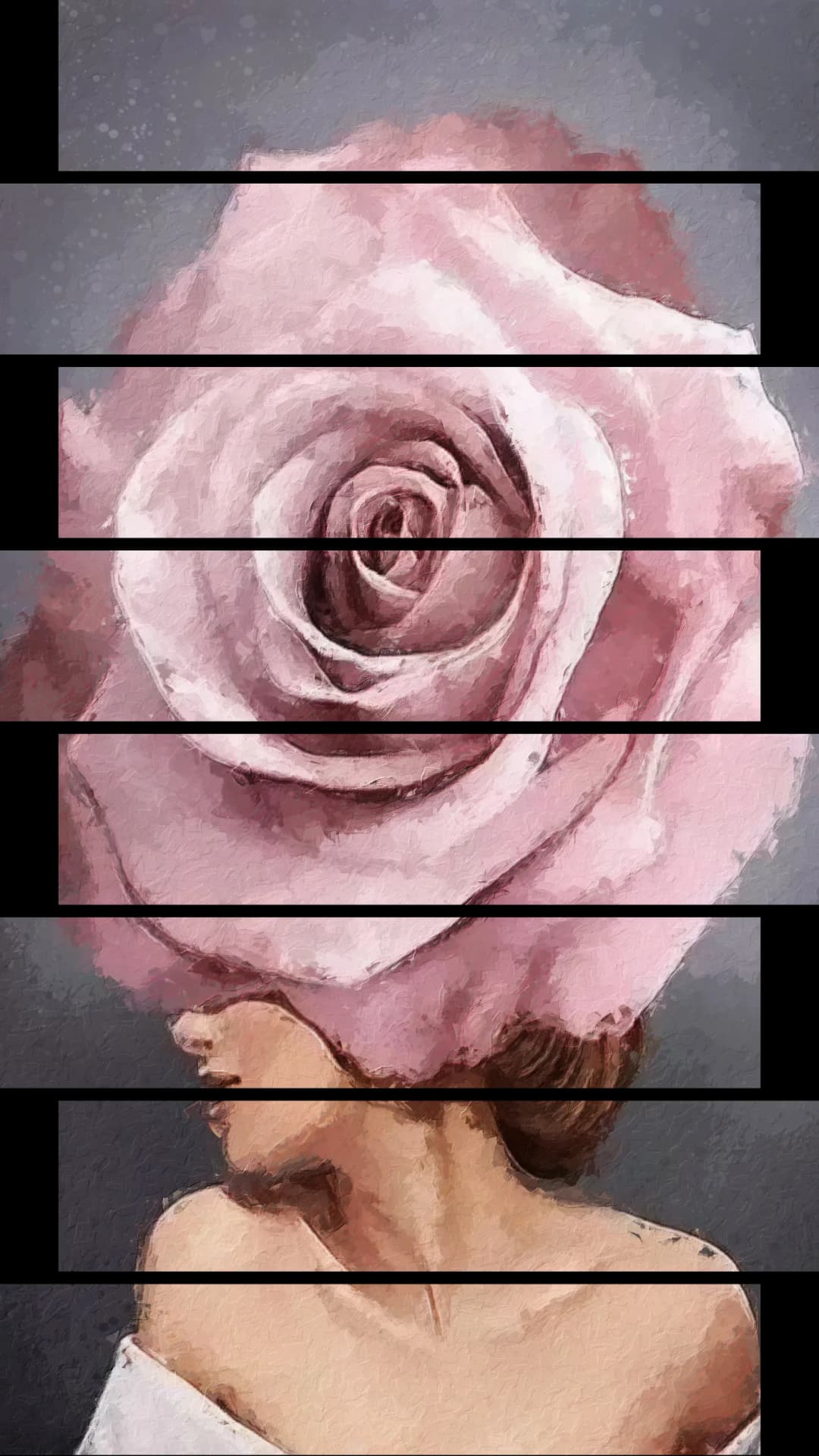 Pink Rose Head – 8 Panels Up & Down