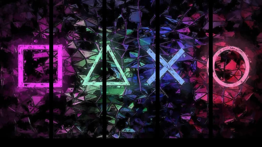 PlayStation Neon Mosaic – 5 Panels Straight