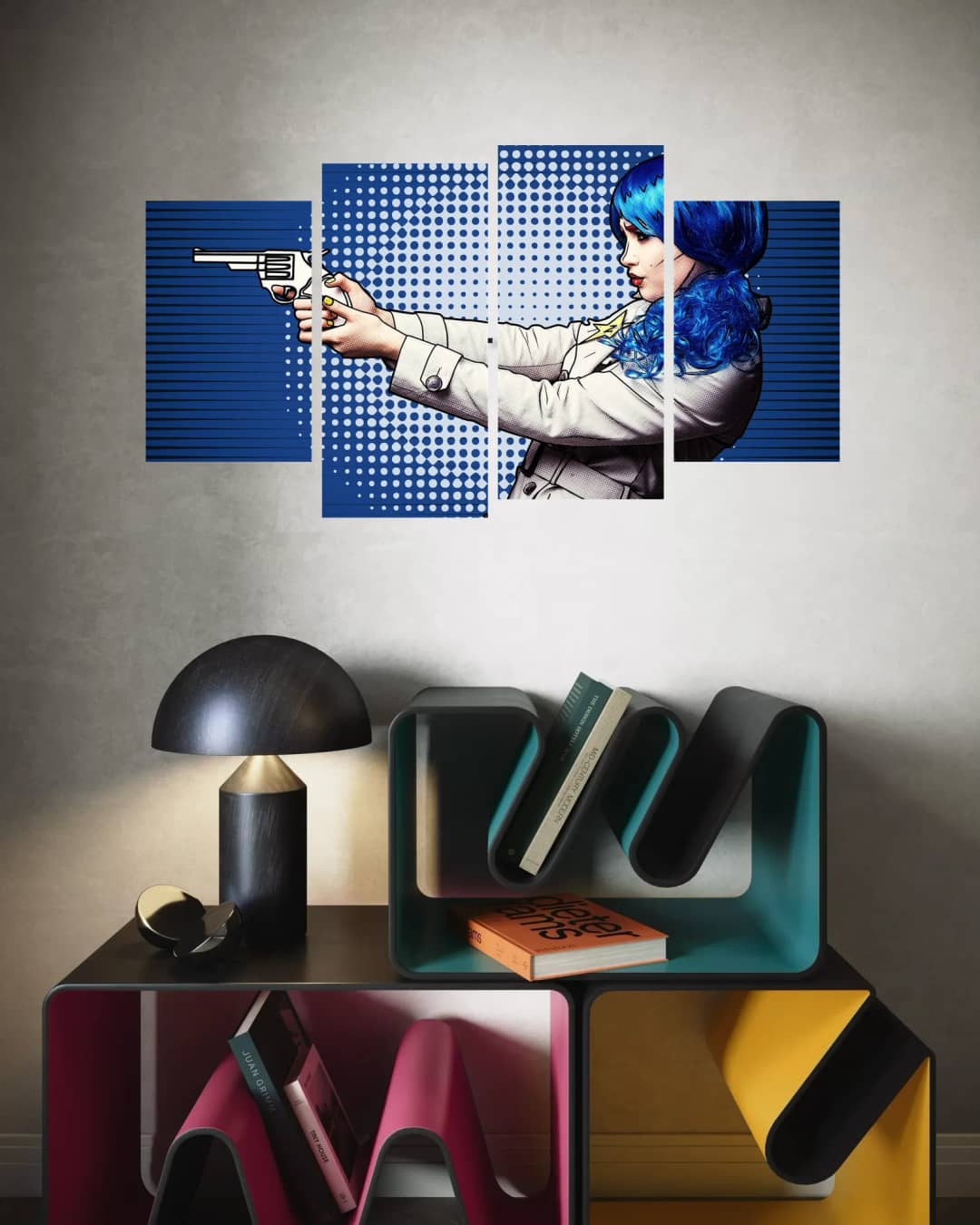 Pop Art Spy Girl – 4 Panels
