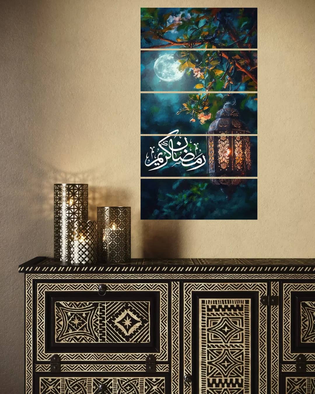 Ramadan Lantern Moonlit – 5 Panels Straight