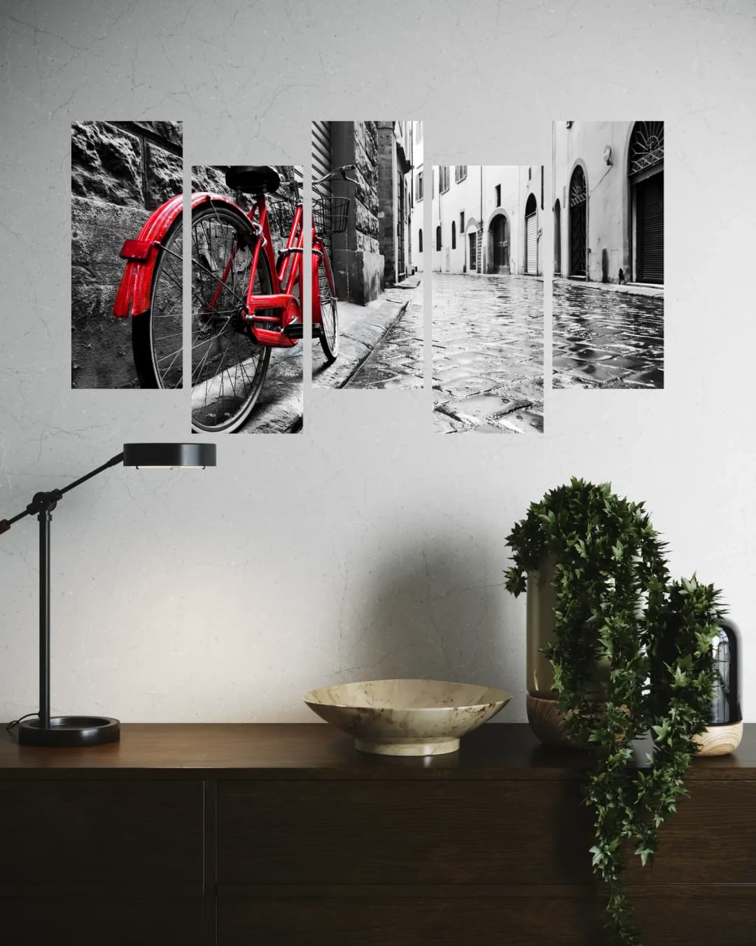 Red Bicycle Street – 5 Panels Up & Down