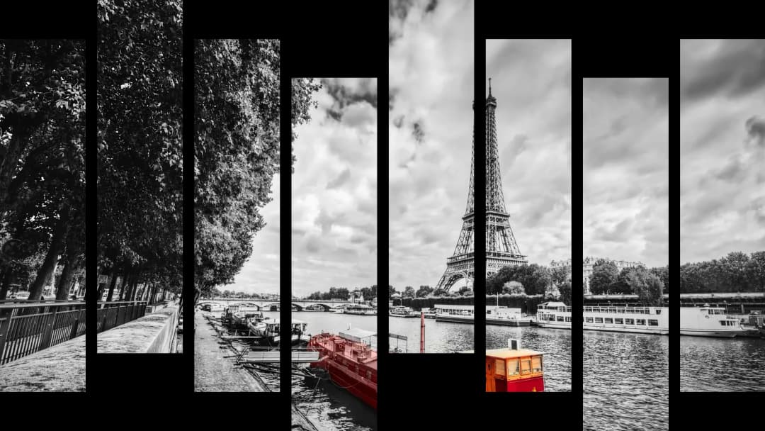 Red Boat Seine River – 8 Panels Hierarchy