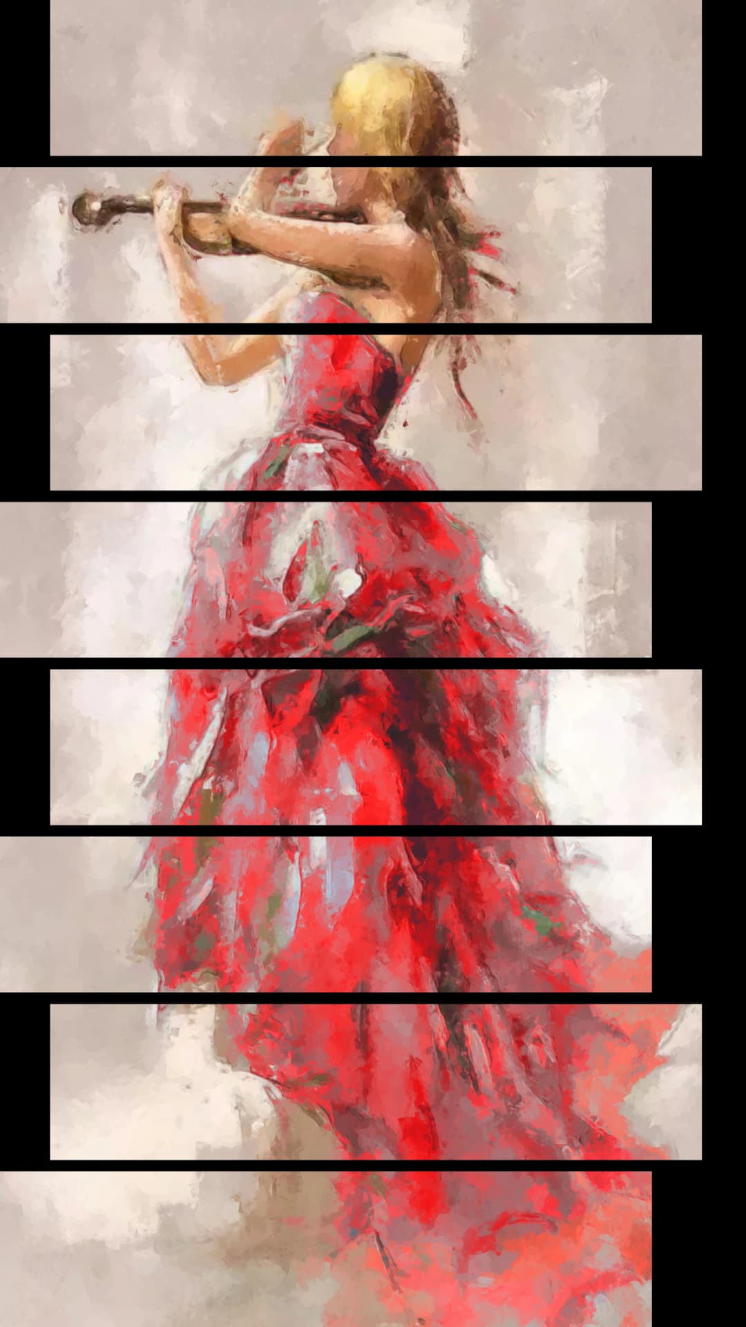 Red Gown Violinist – 8 Panels Up & Down