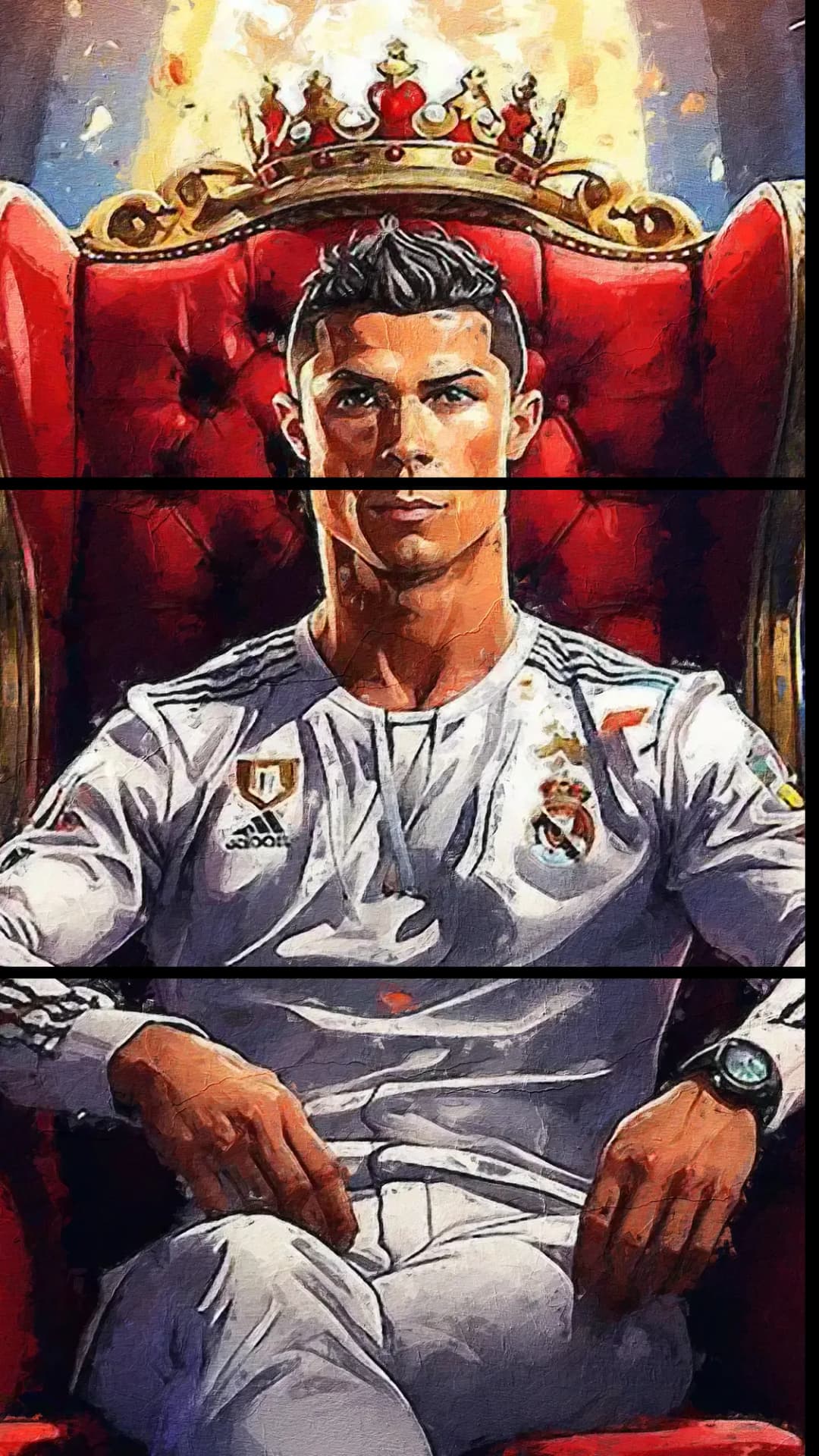 Ronaldo King Throne Portrait – 3 Panels