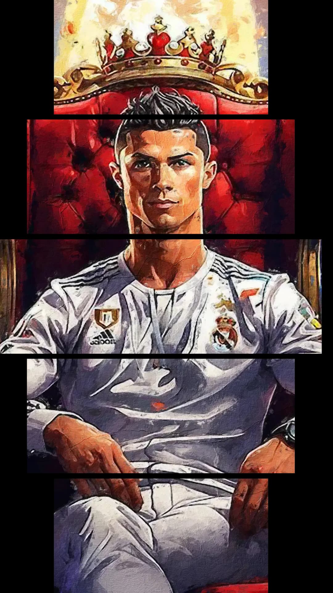 Ronaldo King Throne Portrait – 5 Panels Hierarchy