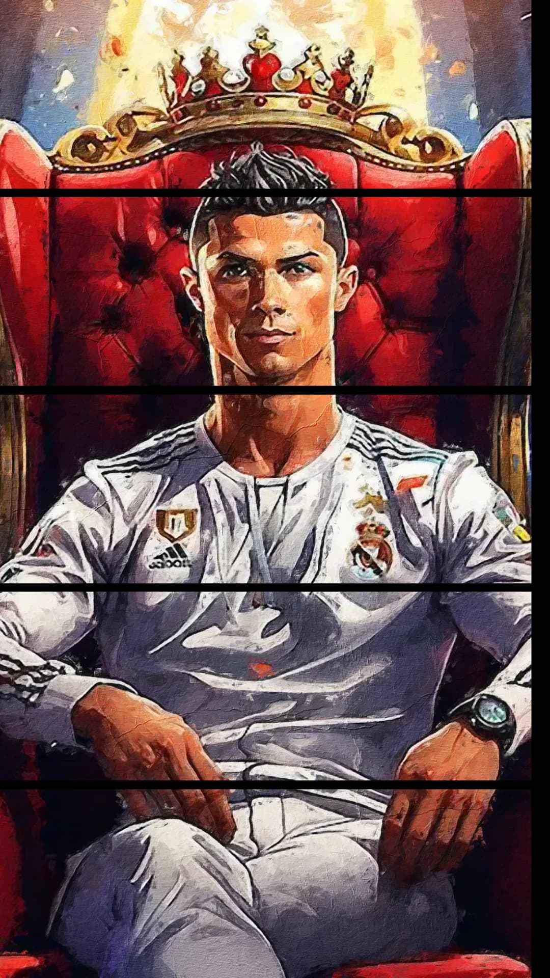 Ronaldo King Throne Portrait – 5 Panels Straight