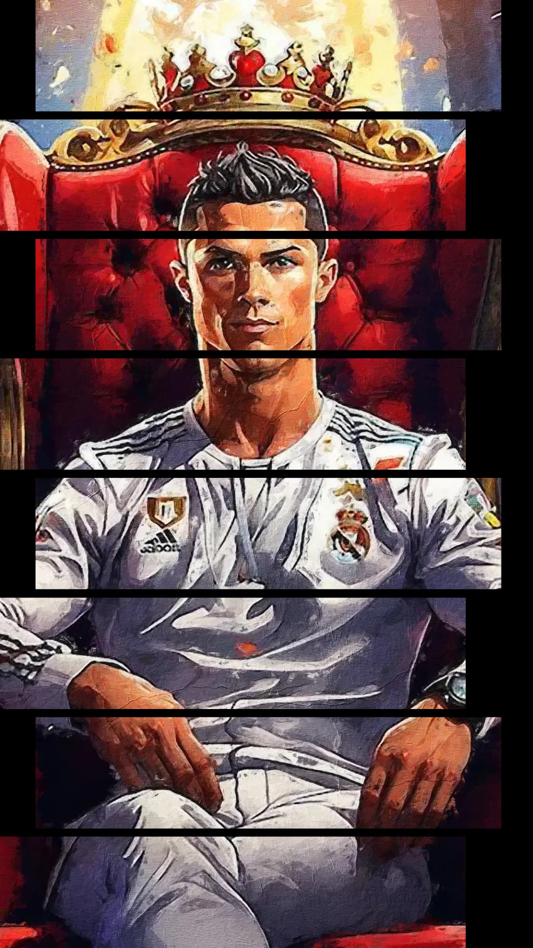 Ronaldo King Throne Portrait – 8 Panels Up & Down