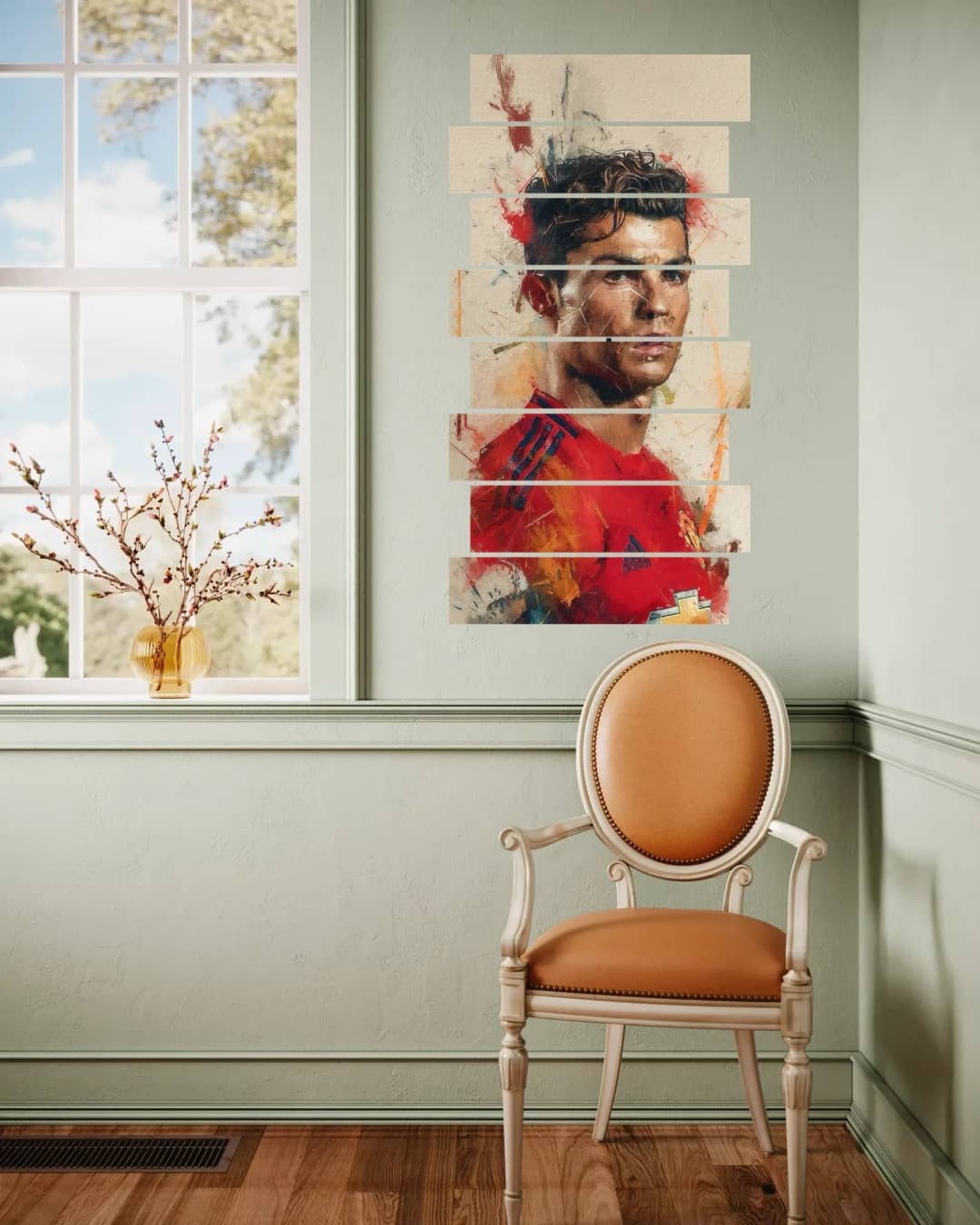 Ronaldo Painted Manchester Portrait – 8 Panels Up & Down