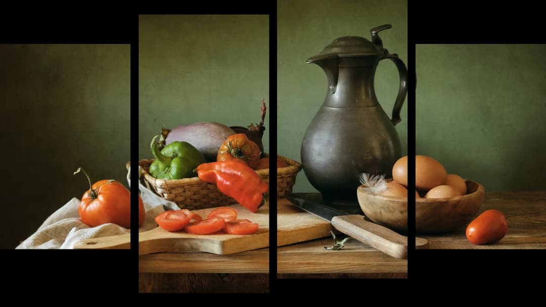 Rustic Kitchen Still Life – 4 Panels