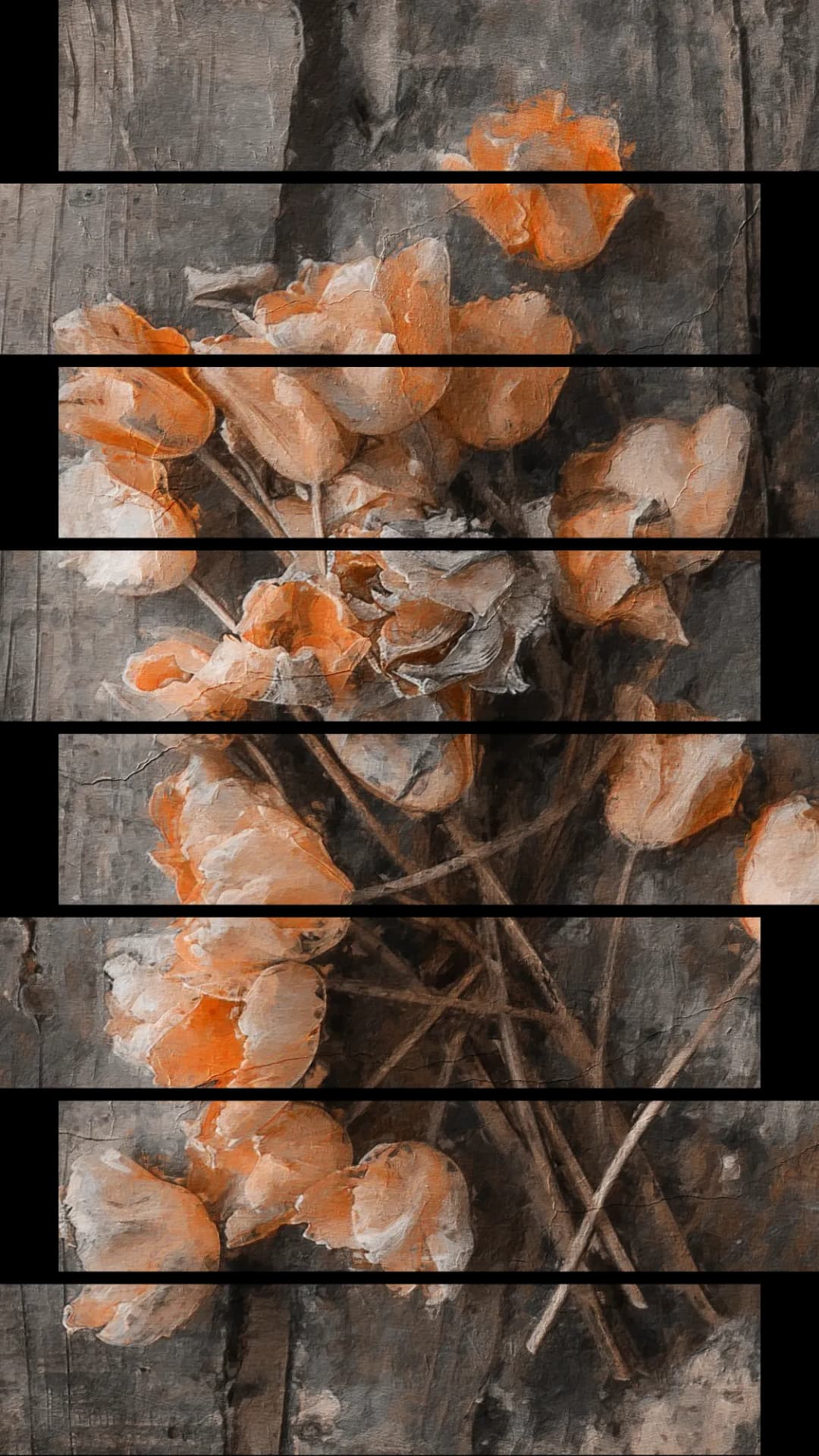 Rustic Orange Tulips – 8 Panels Up & Down