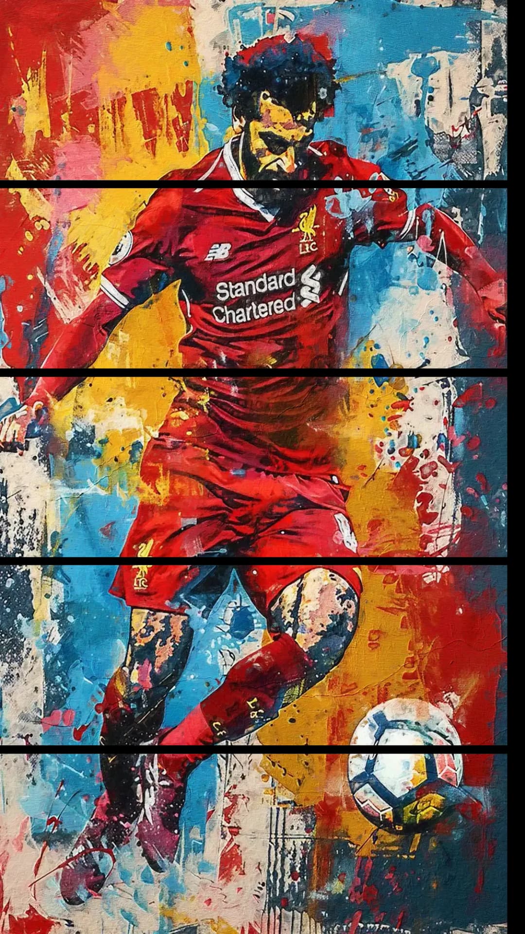 Salah Action Portrait – 5 Panels Straight